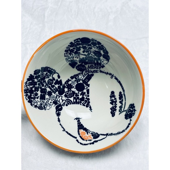 Disney Store Mickey Mouse Tidbit Bowl Set of 2 Micky Head Orange lip Snack Bowl - Picture 5 of 7